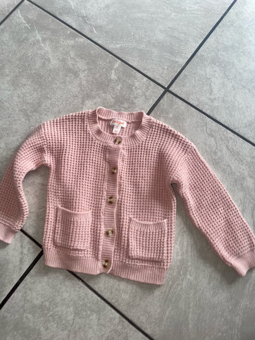 Cat & Jack Light Pink Chunky Button-Up Cardigan
